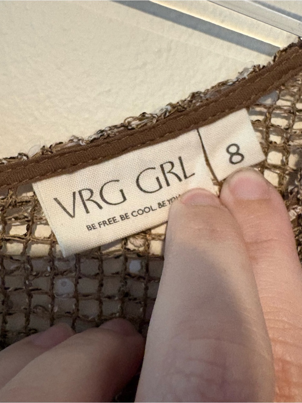 VRG GRL Ivette sheer sequin midi cover up dress in mocha - Picture 8 of 11